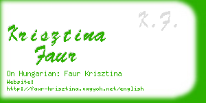 krisztina faur business card